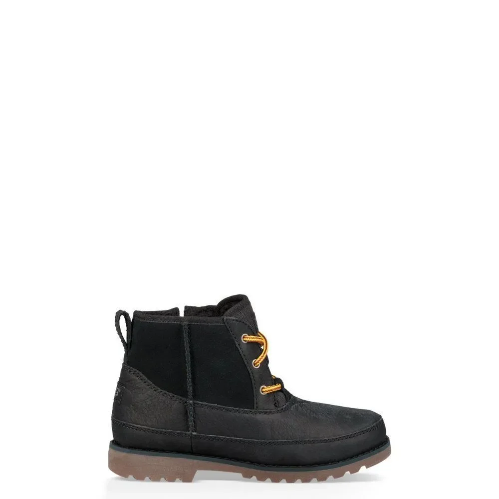 UGG Girl's Black Bradly Leather Lace‎ Up Ankle Casual Boots Size 3